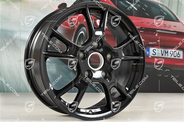 17" Felge Boxster-II, 6,5J x 17 ET55, schwarz hochglanz