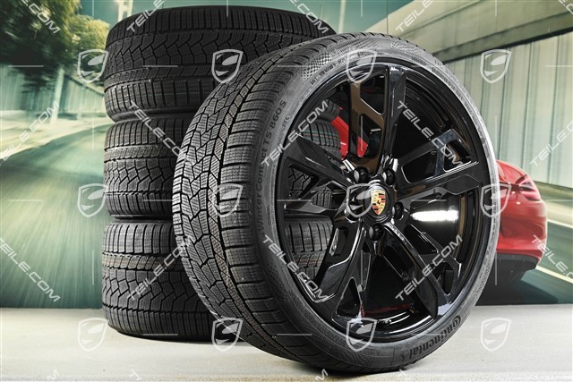 21" Cross Turismo Design winter wheel set, rims 9,5J x 21 ET60 + 11,5J x 21 ET66 + Continental winter  tyres 265/35 R21 + 305/30 R21, black high gloss