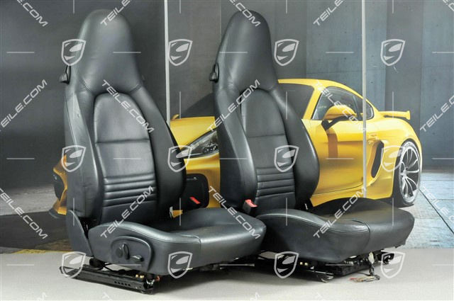 Seats, el. adjustable, leather, Metropole blue, set (L+R)