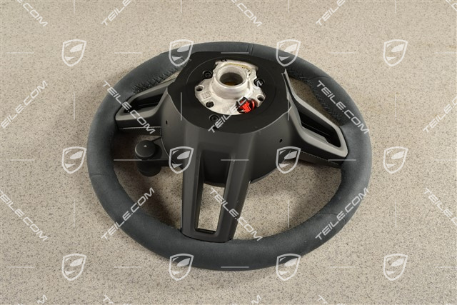 Sportlenkrad GT Carbon, Sport Chrono Paket Plus, beheizbar, Alcantara Race Tex, Graphitblau / Schwarz