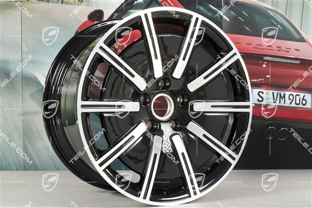 20" Felga Sport Aero, 11J x 20 ET60, czarny wysoki połysk + frezowana powierzchnia