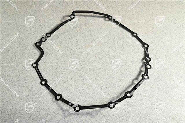 Gasket between the hybrid drive electric motor and the transmission