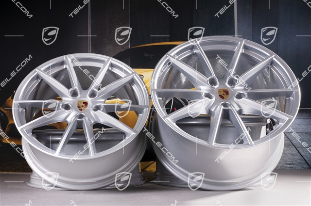 20"+21" Felgensatz Carrera S, Felgen 8,5J x 20 ET53 + 11J x 21 ET66, Brillantchromlack