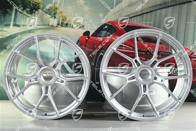 20+21 -inch GT3 wheel rim set, 9,5J x 20 ET46 + 12J x 21 ET45, brilliant silver