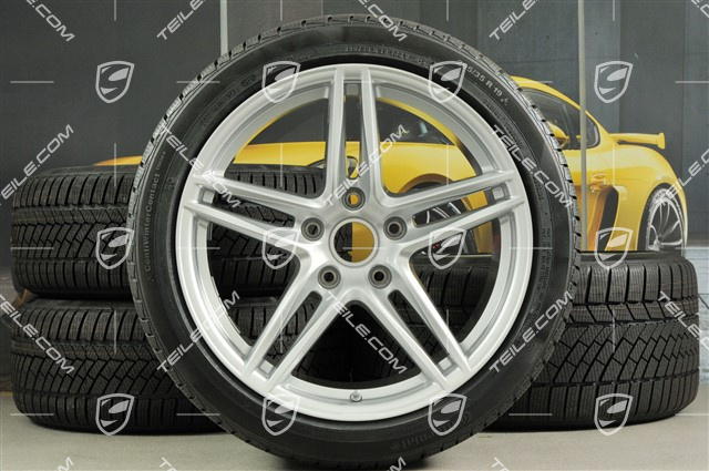 19" koła zimowe, komplet Carrera, felgi 8,5J x 19 ET50 + 11J x 19 ET56 + opony zimowe Continental WinterContact TS 830P 235/40 R19 + 295/35 R19, nie do samochodów z PCCB + skrętna tylna oś