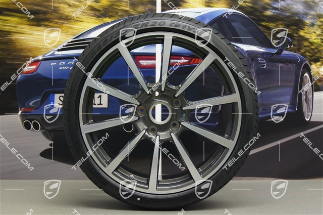 20" Komplet kół letnich Carrera Classic II, felgi 8,5J x 20 ET51 + 11J x 20 ET52 + NOWE opony Pirelli P Zero 245/35 ZR20 + 305/30 ZR20, bez czujników ciśnienia