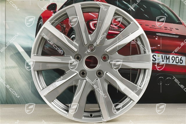 20-inch Taycan Tequipment Design wheel rim set, 9J x 20 ET54 + 11J x 20 ET60, platin silver