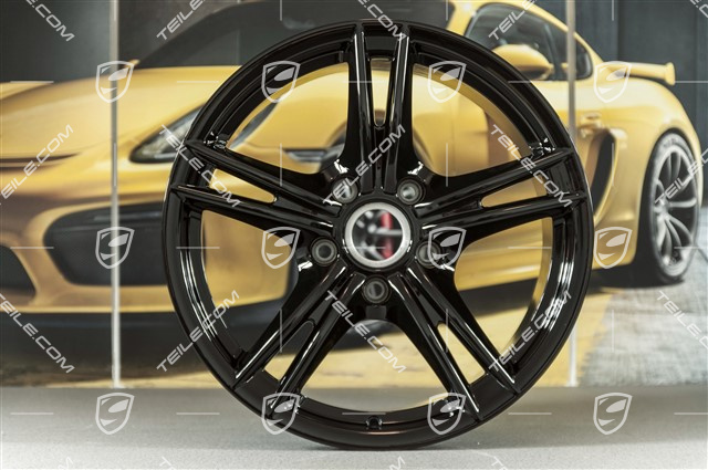 18" Felgensatz Boxster S II, 8J x 18 ET57 + 9J x 18 ET43, schwarz hochglanz