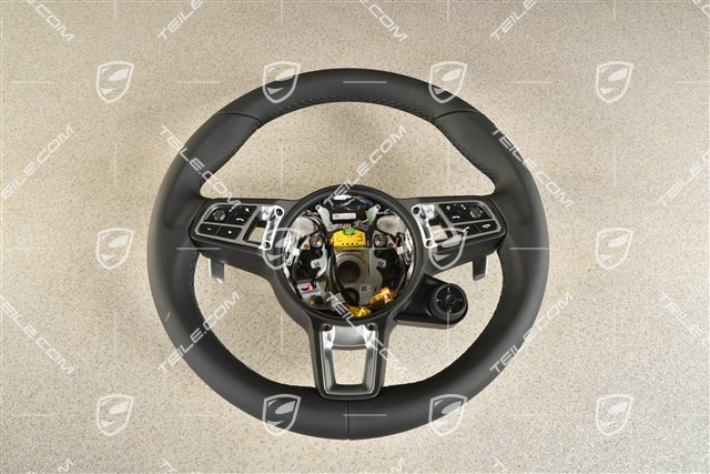 Multifunktionslenkrad, HOD,  3-Speichen, Beheizbar, Leder Schwarz / Sport Chrono Paket Plus