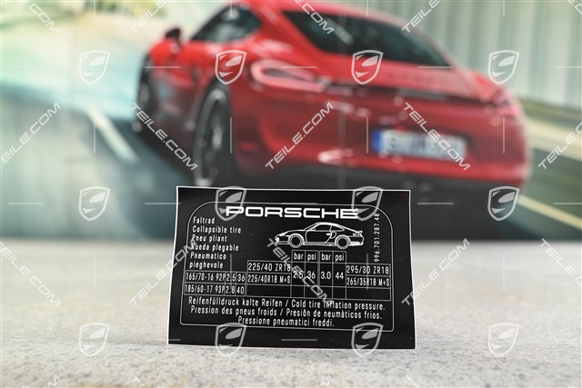 Naklejka informacyjna o ciśnieniu w oponach C4S / Turbo
