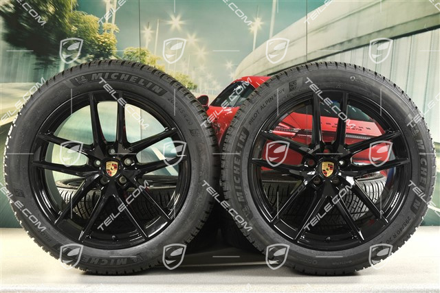 20-inch "Macan S" winter wheels set, rims 9J x 20 ET26 + 10J x 20 ET19, Michelin winter tyres 265/45 R 20 + 295/40 R 20, black high gloss, with TPMS