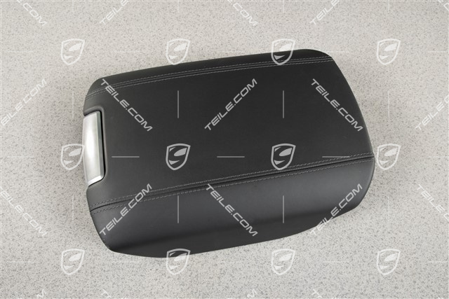 Armrest, centre console, leather, black