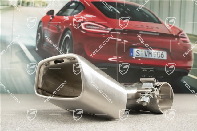 Tail pipe, oval, brushed steinless steel