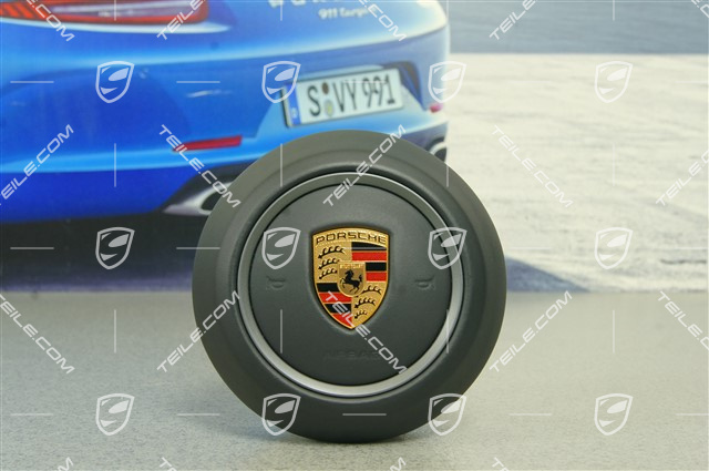Airbag unit, steering wheel, gray band, leather, black Airbag unit, steering wheel, gray band, leather, black