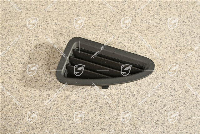 Dashboard side vent / grille / defroster trim, upper, Black, L