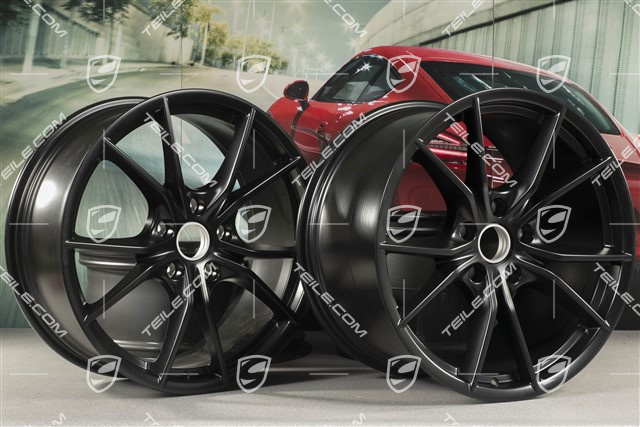 20" Felgensatz Carrera S IV, Felgen 8,5 J x 20 ET49 + 11,5 J x 20 ET56, Schwarz Seidenmatt