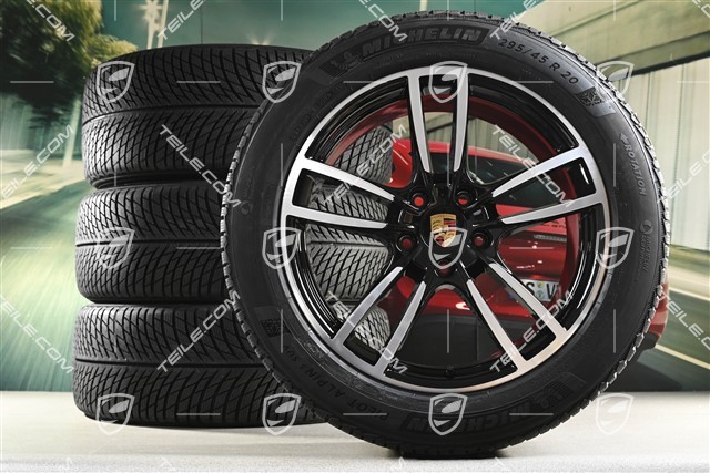 20" koła zimowe Cayenne Sport, komplet, felgi 9J x 20 ET50 + 10,5J x 20 ET64 + opony zimowe Michelin 255/55 R20 + 295/45 R20, z czujnikami ciśnienia