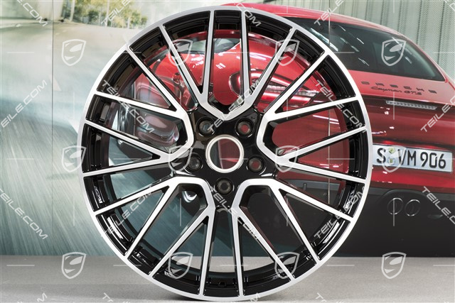 21-inch wheel rim set Cayenne RS Spyder, 11J x 21 ET58 + 9,5J x 21 ET46, black high gloss