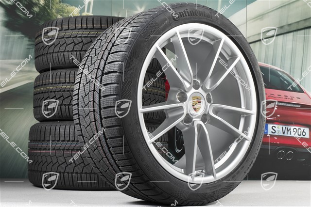 19-/20-inch Carrera winter wheel set, wheel rims 8,5J x 19 ET52 + 11J x 20 ET66 + Continental winter tyres 235/40 R19 + 295/35 R20, with TPMS