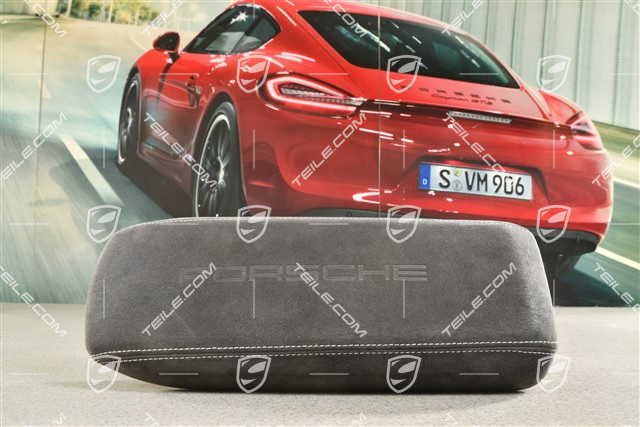 Armrest / tunnel, trim cover, Alcantara with embossed "PORSCHE" logo, Black