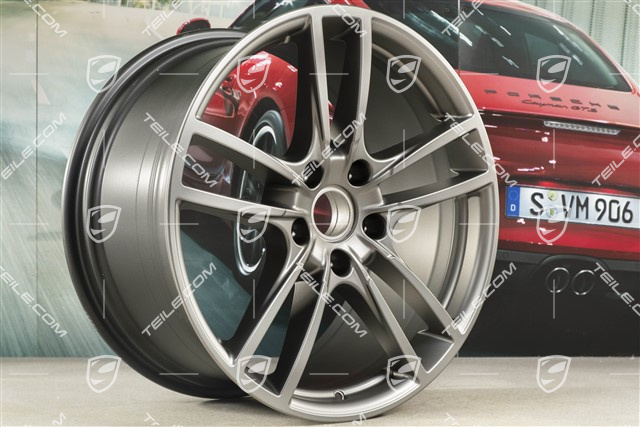 20-inch Cayenne COUPE Sport wheel rim set, 10,5J x 20 ET55 + 9J x 20 ET50, Platinum satin-mat