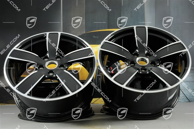 20" Felgensatz Carrera Sport, 8,5J x 20 ET57 + 10,5J x 20 ET51, schwarz hochglanz