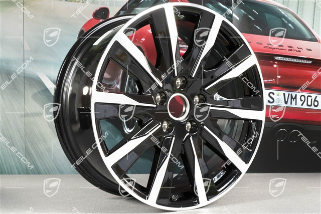 20-inch Taycan Tequipment Design wheel rim set, 9J x 20 ET54 + 11J x 20 ET60, black high gloss