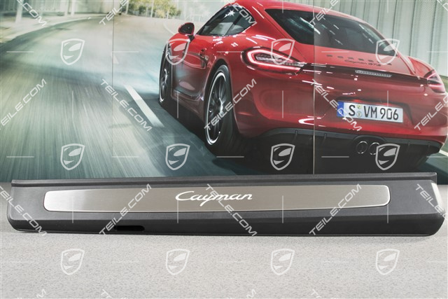 Einstiegleiste, Edelstahl, mit Beleuchtung, mit Schriftzug "Cayman", R