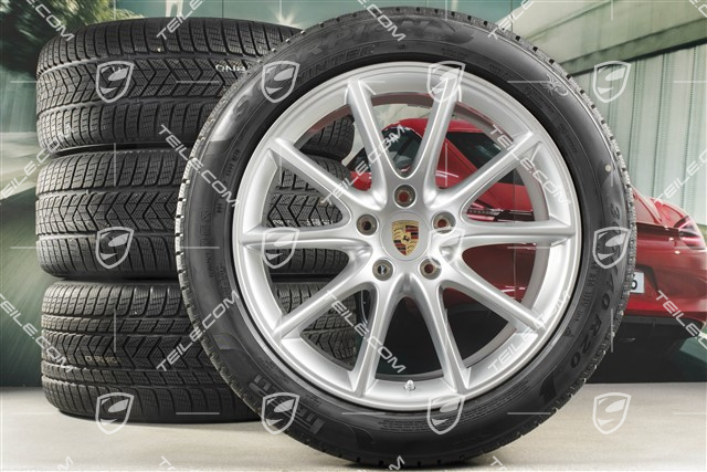 20-inch Cayenne COUPE Design winter wheel set, rims 9J x 20 ET50 + 10,5J x 20 ET55 + NEW Pirelli winter tyres 275/45 R20 + 305/40 R20, with TPMS, DOT/prod.year 2020
