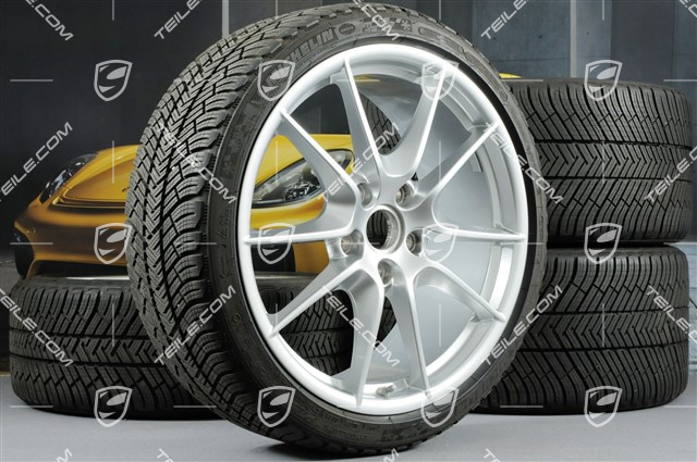 20" Carrera S (III) Winterräder Satz, 8,5J x 20 ET51 + 11J x 20 ET70 + NEUE Michelin Winterreifen 245/35 ZR20 + 295/30 ZR20