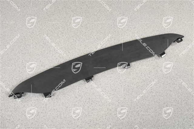 Disc / cover upper for front bumper retaining frame, centre, Black matte
