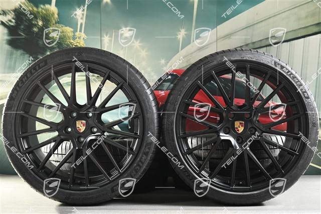 22-inch Cayenne Coupé RS Spyder summer wheel set, rims 10J x 22 ET48 + 11,5J x 22 ET52 + Michelin summer tyres 285/35 R22 + 315/30 R22, with TPMS