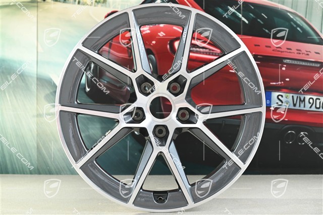 20+21-inch Carrera S wheel rim set, 8,5J x20 ET50 + 11,5J x 21 ET79, Wanadium Grey