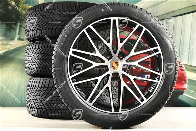 21-inch RS Spyder Design winter wheel set, rims 9,5J x 21 ET46 + 11,0J x 21 ET58 + NEW Pirelli winter tyres 285/45 R21 + 305/40 R21, with TPMS, black high gloss