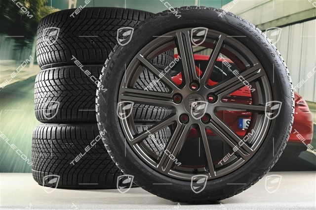 20" Panamera Turbo Winterräder Satz, Felgen 9,5J x 20 ET71 + 10,5J x 20 ET71 + NEUE Pirelli Winterreifen 275/40 R20 + 315/35 R20, Turbonit