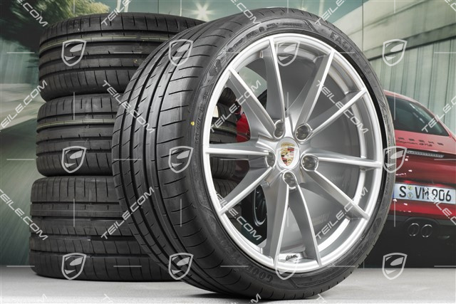 20+21-inch summer wheel set Carrera S, rims 8,5J x 20 ET53 + 11,5J x 21 ET67 + NEW summer tyres 245/35 R20 + 305/30 R21, with TPM