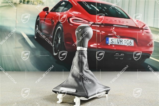 Gearshift knob,  Carbon trim, Leather black