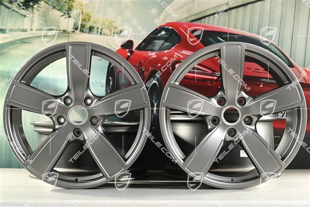 20-inch wheel rim set Carrera Sport, 8,5J x 20 ET57 + 10,5J x 20 ET51, platinum satin matt