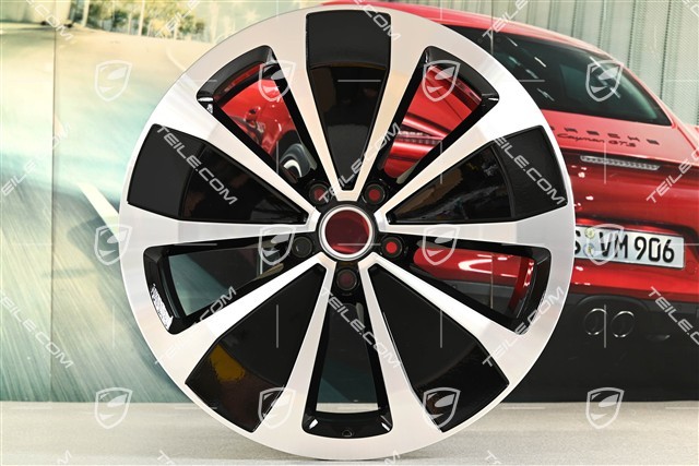 22" "Macan Style" Felge, 11J x 22 ET47, schwarz hochglanz