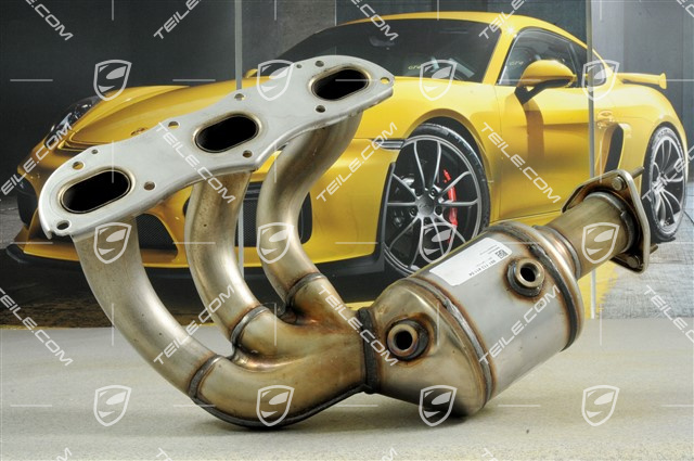 Exhaust manifold with catalytic converter, L Exhaust manifold with catalytic converter, L