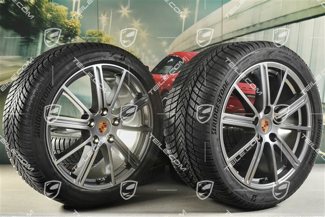 20-inch Panamera Turbo Winter wheel set, wheel rims 9,5J x 20 ET71 + 10,5J x 20 ET71 + Bridgestone winter tyres 275/40 R20 + 315/35 R20, Adamantium