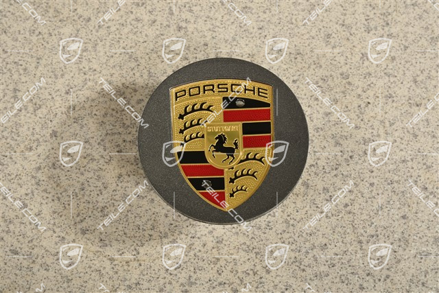Hub cap, concave, coloured crest, GT Titanium