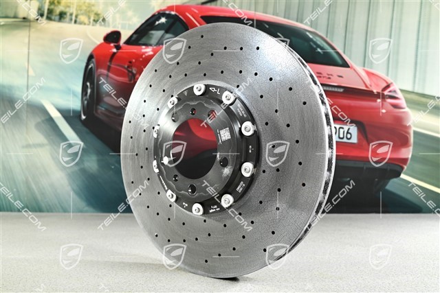 Turbo, PCCB, Ceramic brake disc, front axle,  for black / yellow brake caliper, L