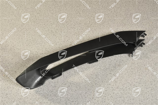 Disc / trim cover for front bumper retaining frame, Black matte, Carrera 4, L