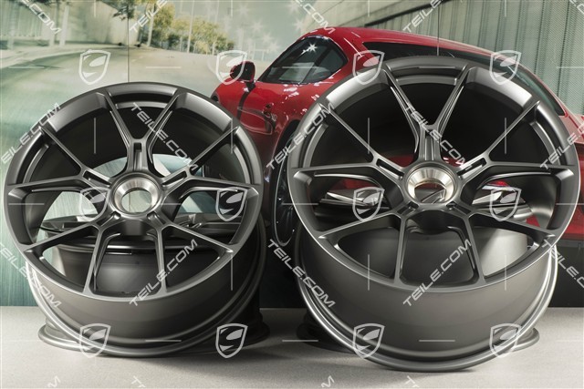 20"+21" GT3 Felgen Satz, 9,5J x 20 ET46 + 12J x 21 ET45, in Darksilver