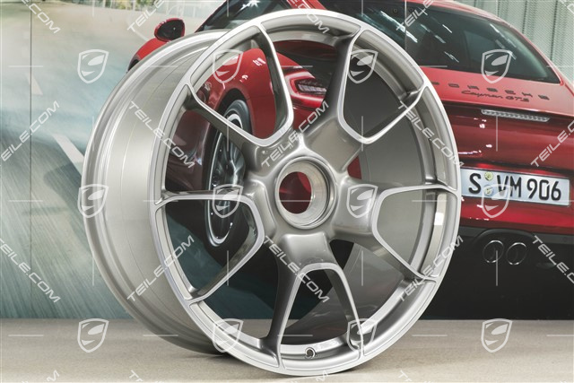 20-inch + 21-inch Turbo S Exclusive Design wheel rim set, 9,5J x 20 ET44 + 12J x 21 ET70, Platin Silver