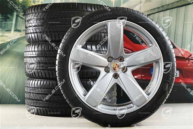 21-inch "Sport Classic" GT-silver met. summer wheels set, rims 9J x 21 ET26 + 10J x 21 ET19, summer tyres 265/40 R 21 + 295/35 R 21, with TPMS
