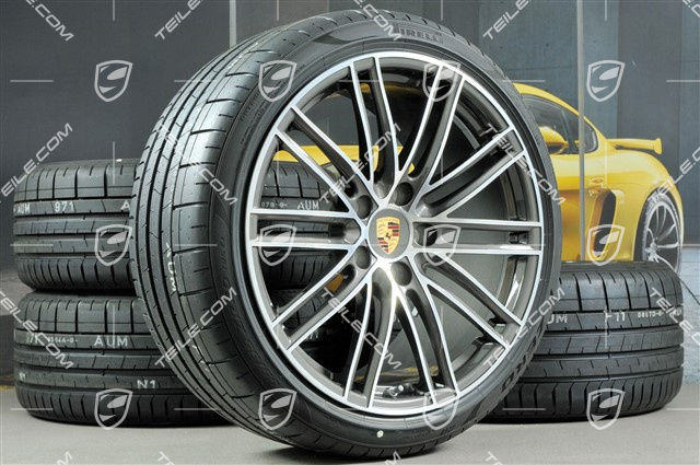 20-inch Turbo IV wheels set, rims 8,5J x 20 ET57 + 10,5J x 20 ET47 + Pirelli summer tires 235/35 ZR20 + 265/35 ZR20, with TPMS
