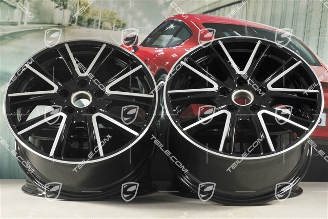 20-inch wheel rim set Exclusive Design, 10,5J x 20 ET71 + 9,5J x 20 ET71, for winter use, black high gloss
