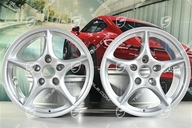 18-inch Carrera wheel set, 8J x 18 ET50 + 10J x 18 ET65